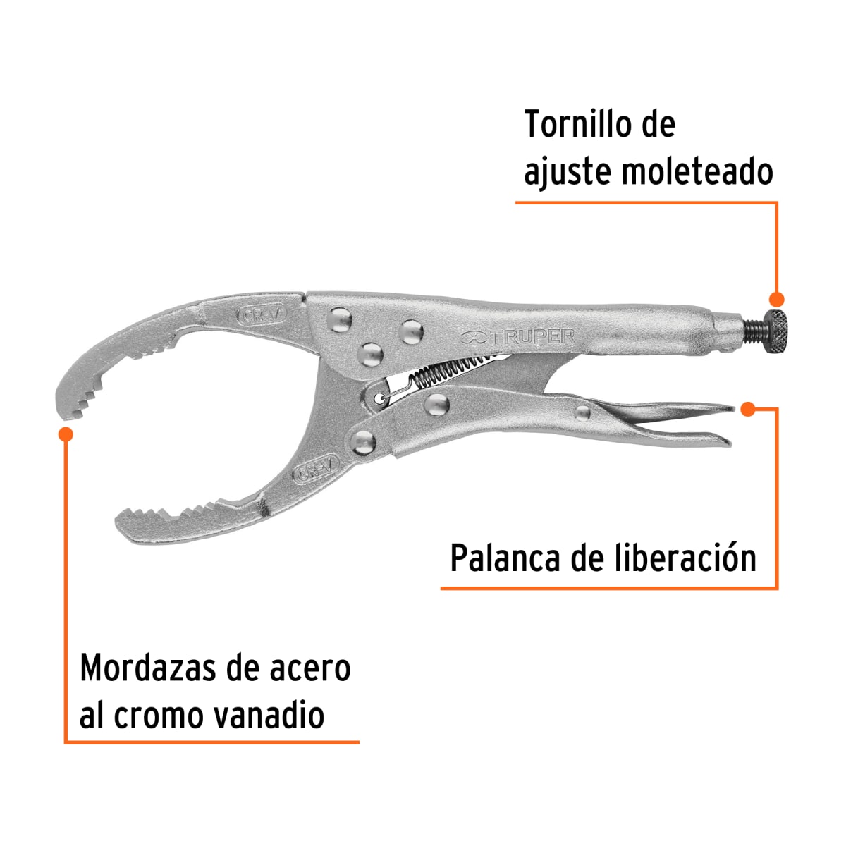 Alicate de presión 9' para filtros de aceite Truper2
