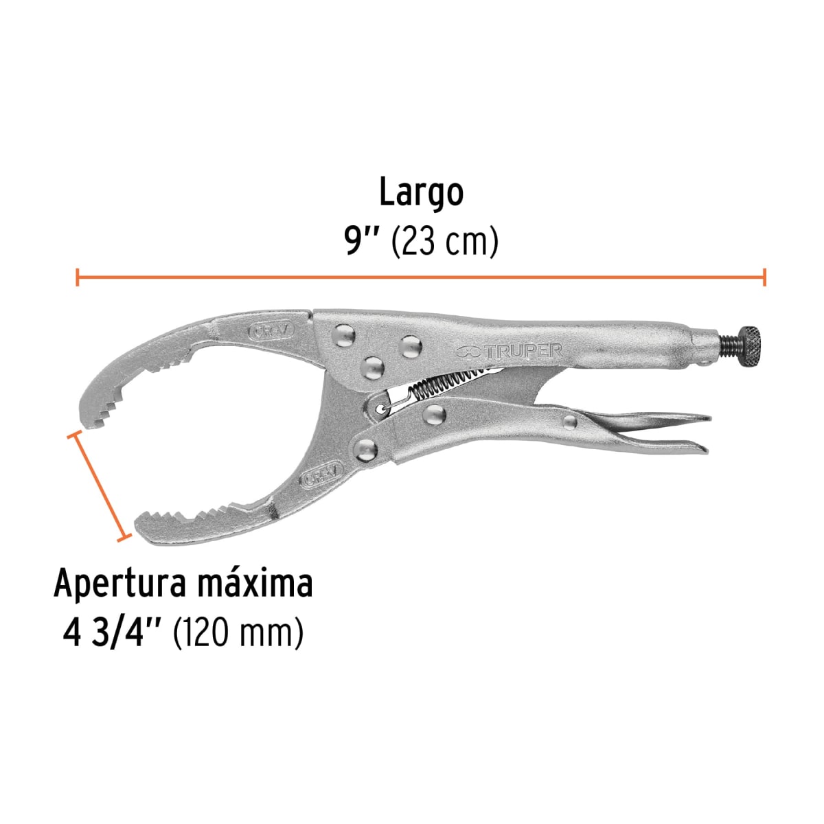 Alicate de presión 9' para filtros de aceite Truper3