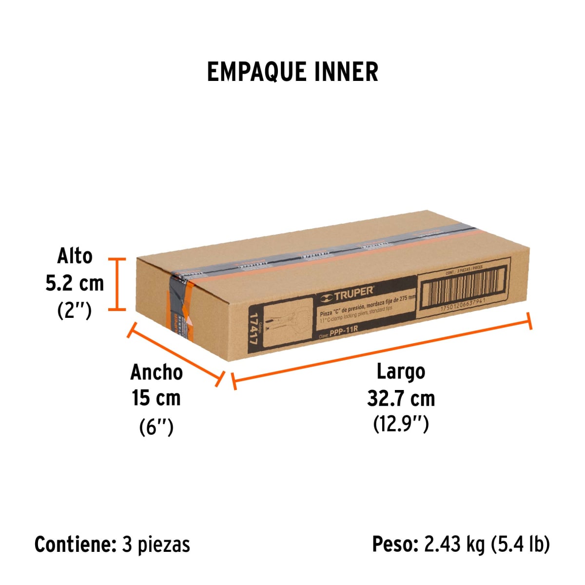 Alicate de presión mordaza curva mango de pvc 10' Truper 174364