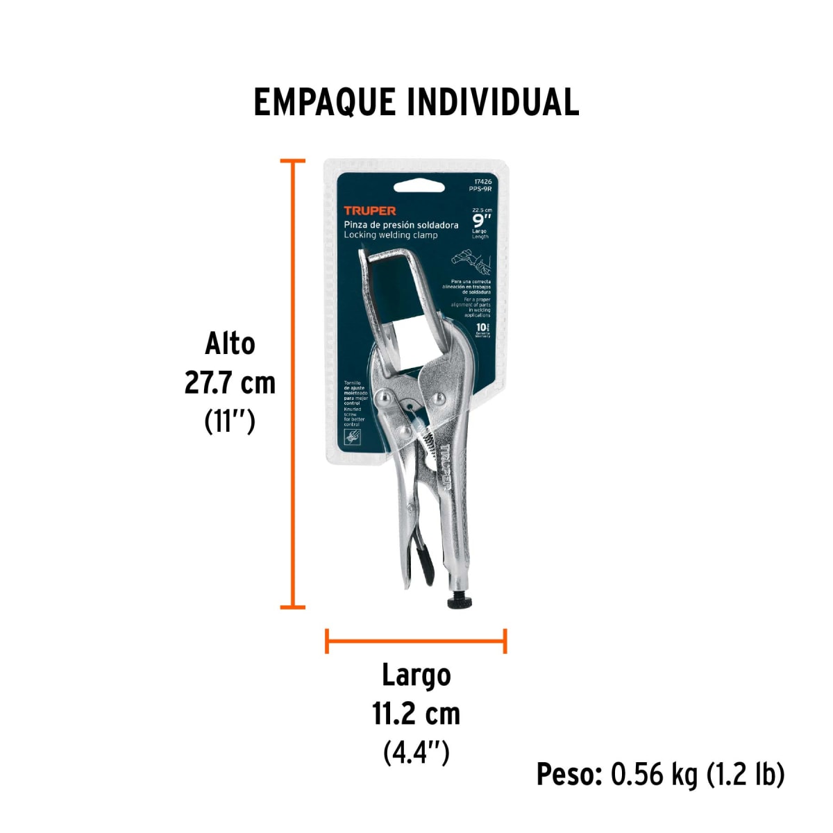 Alicate de presión 9' para soldador Truper 174265
