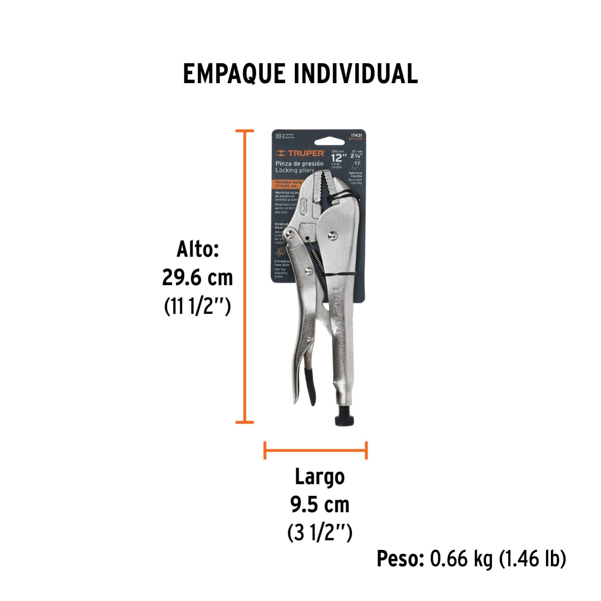 Alicate De Presión Punta Recta 12