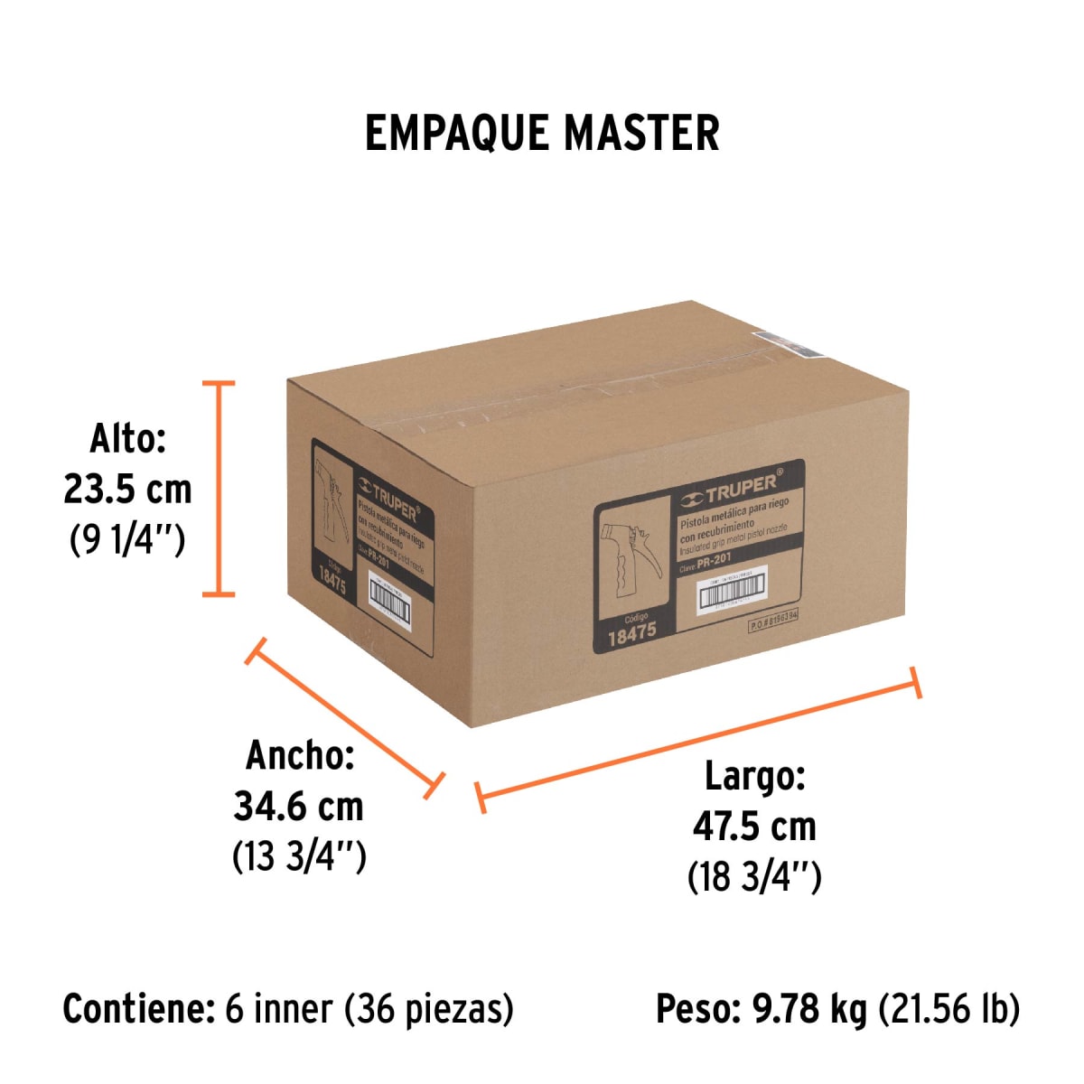 Pistola Metálica 2 Funciones C/Boquilla Regulable Truper 184754