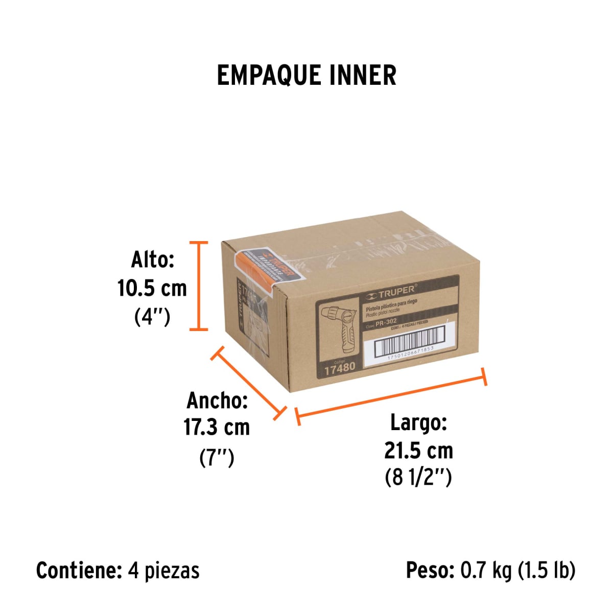 Pistola Para Riego 2 Funciones Plastico Con Boquilla Regulable Truper 174802