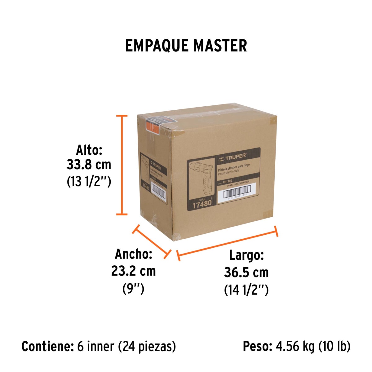 Pistola Para Riego 2 Funciones Plastico Con Boquilla Regulable Truper 174803