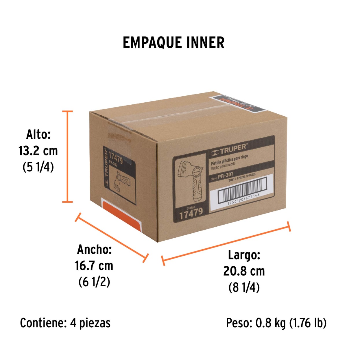 Pistola Para Riego De 8 Funciones Plástica Truper 174793