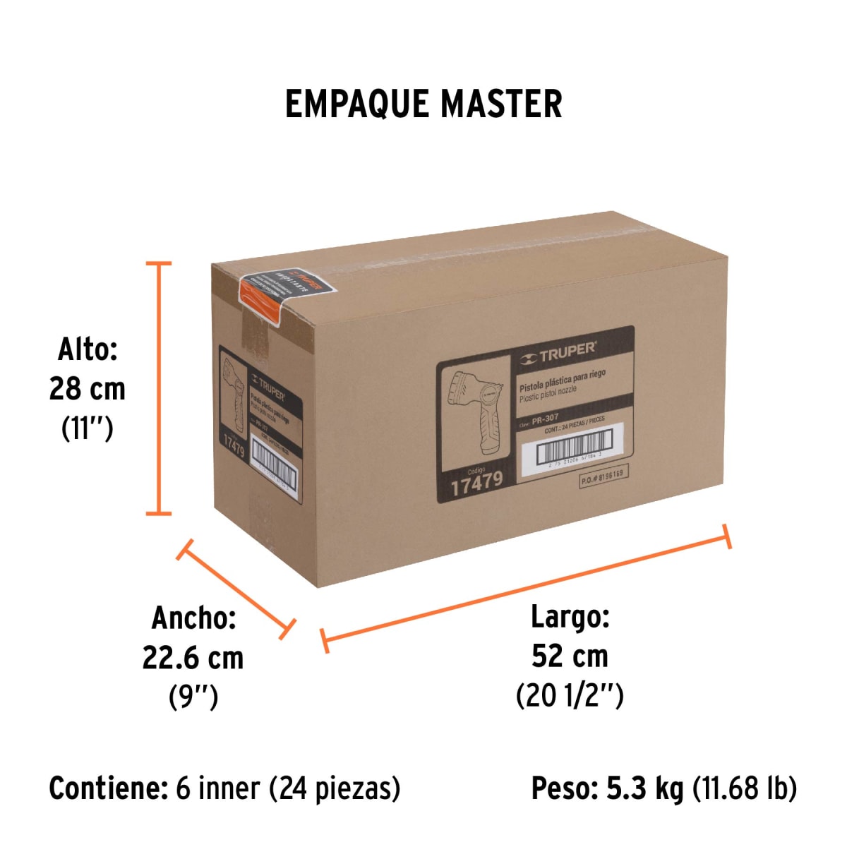Pistola Para Riego De 8 Funciones Plástica Truper 174794