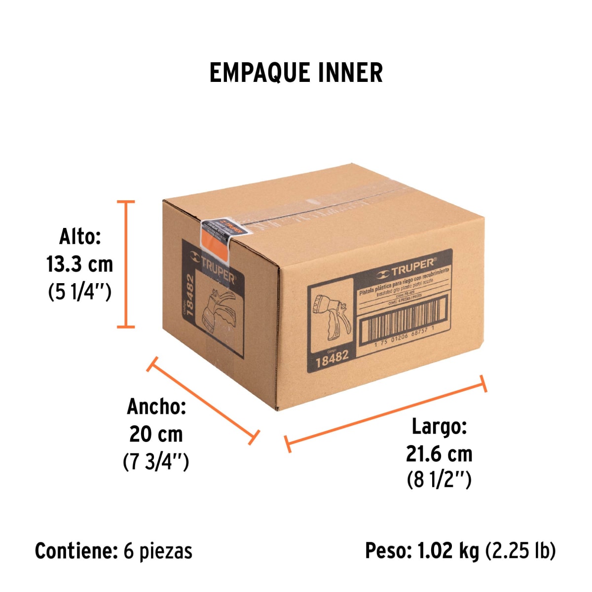 Pr-409 Pistola Plástica P/ Riego, Con Recubrimiento, 8 Funciones Truper 184822