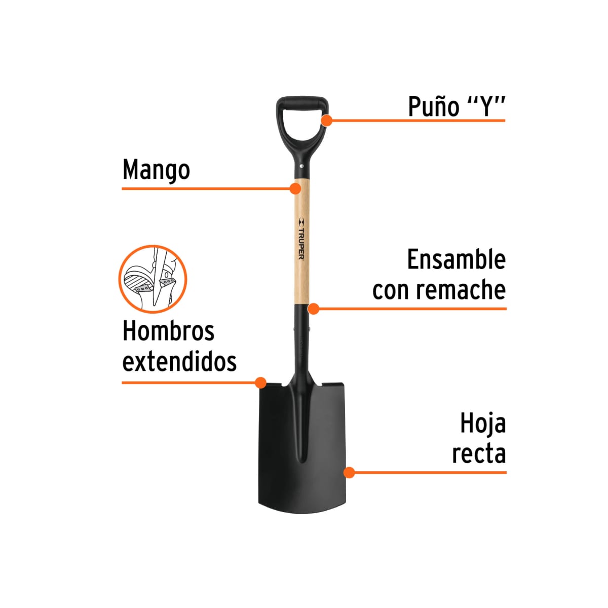 Palana Recta T-1000 Mango De Plástico Truper 111732