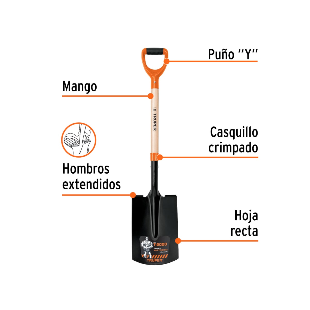 Palana Recta T-2000 Mango De Plástico Truper 105772
