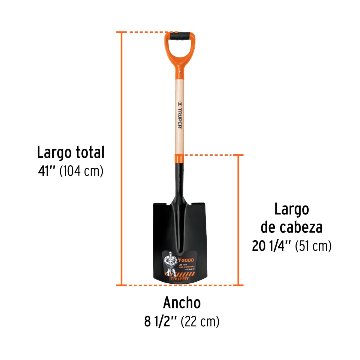 Palana Recta T-2000 Mango De Plástico Truper 105773