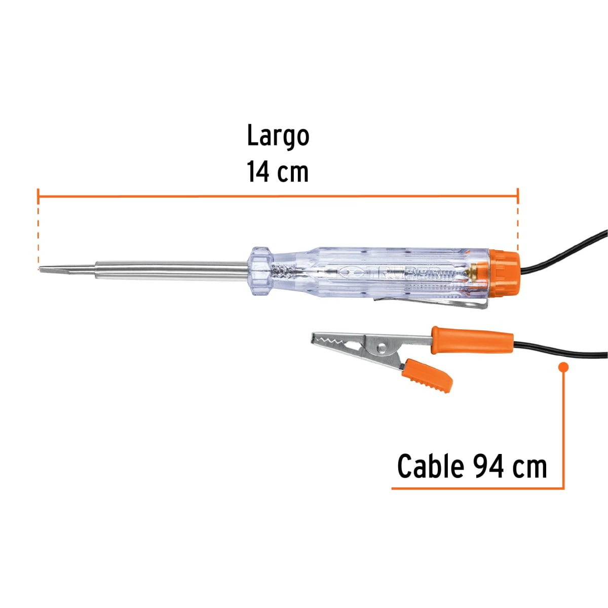 Probador de Corriente Directa Con Caiman 14 cm Truper 139873