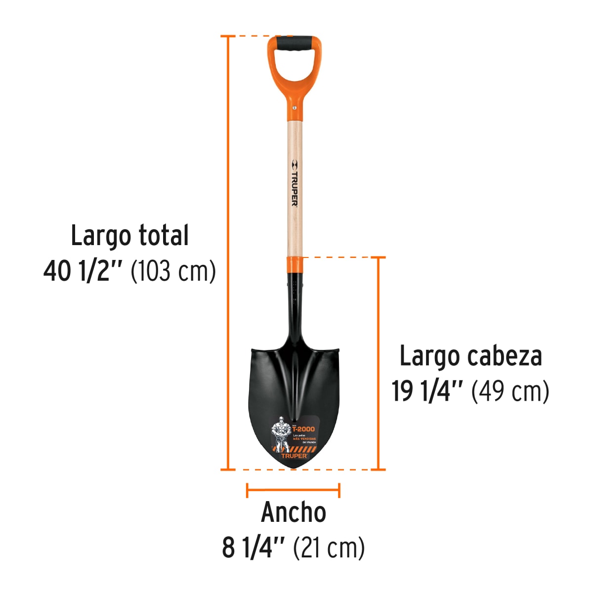 Pala Tipo Cuchara T-2000 Con Puño 