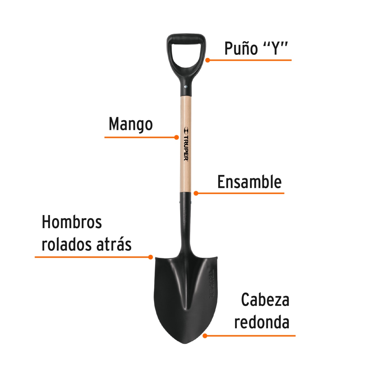 Pala Tipo Cuchara T-1000 Con Puño 