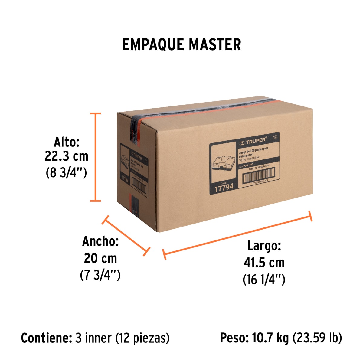 Juego De Bits y Adaptadores 100 Piezas Truper 179945