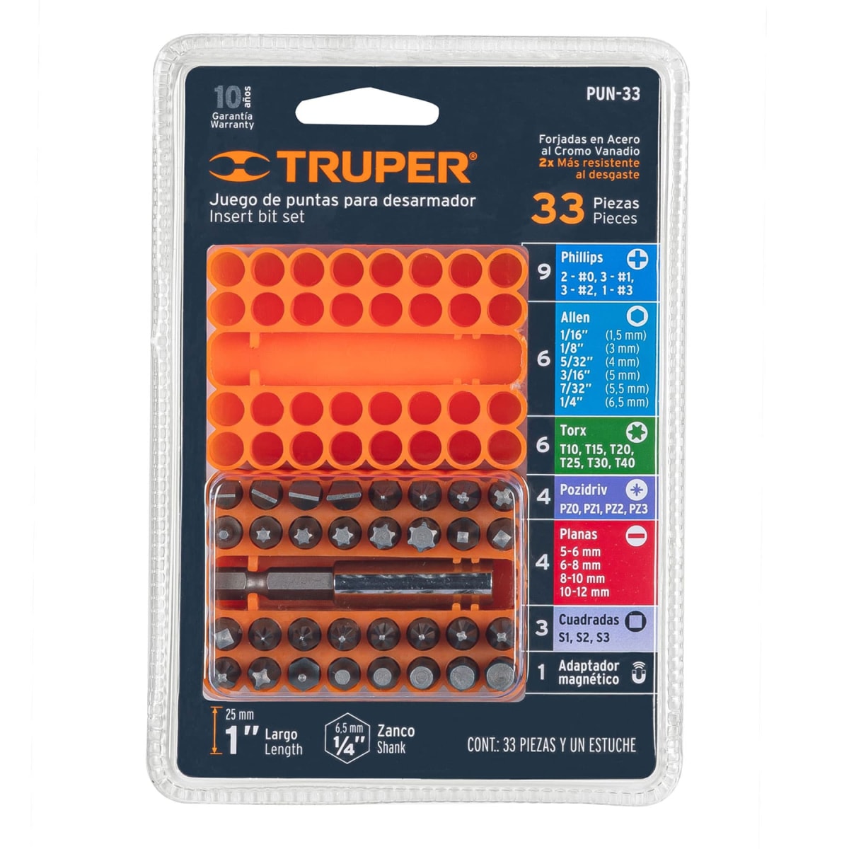 Juego De Bits y Adaptadores 33 Piezas Truper 177883