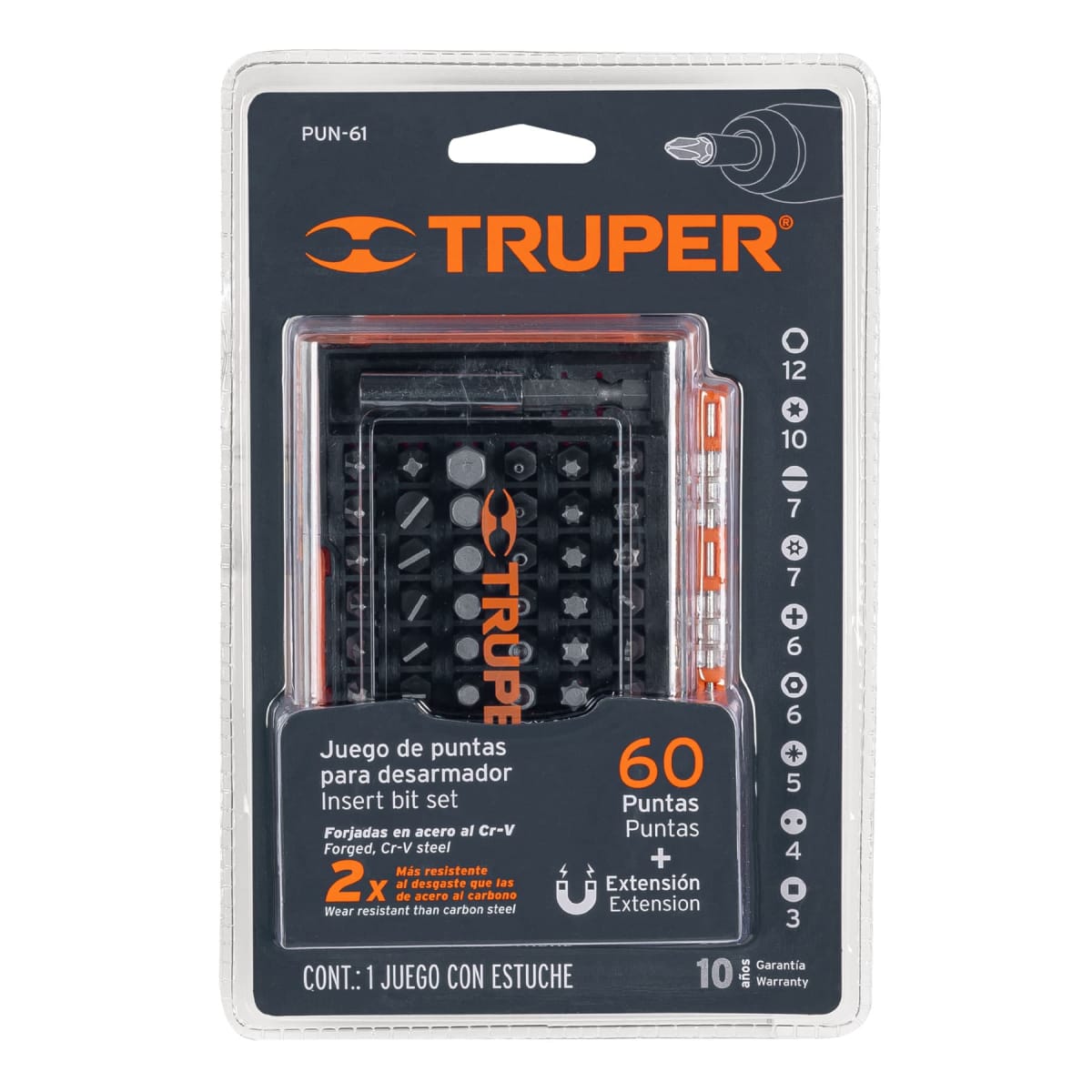 Juego De Bits y Adaptadores 61 Piezas Truper 107583