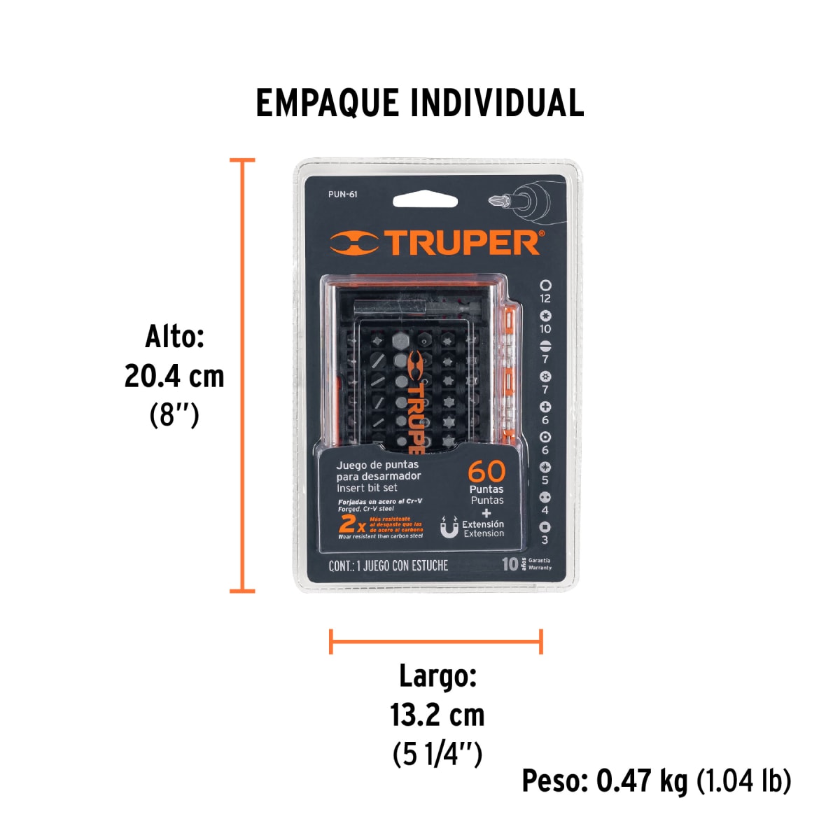 Juego De Bits y Adaptadores 61 Piezas Truper 107584