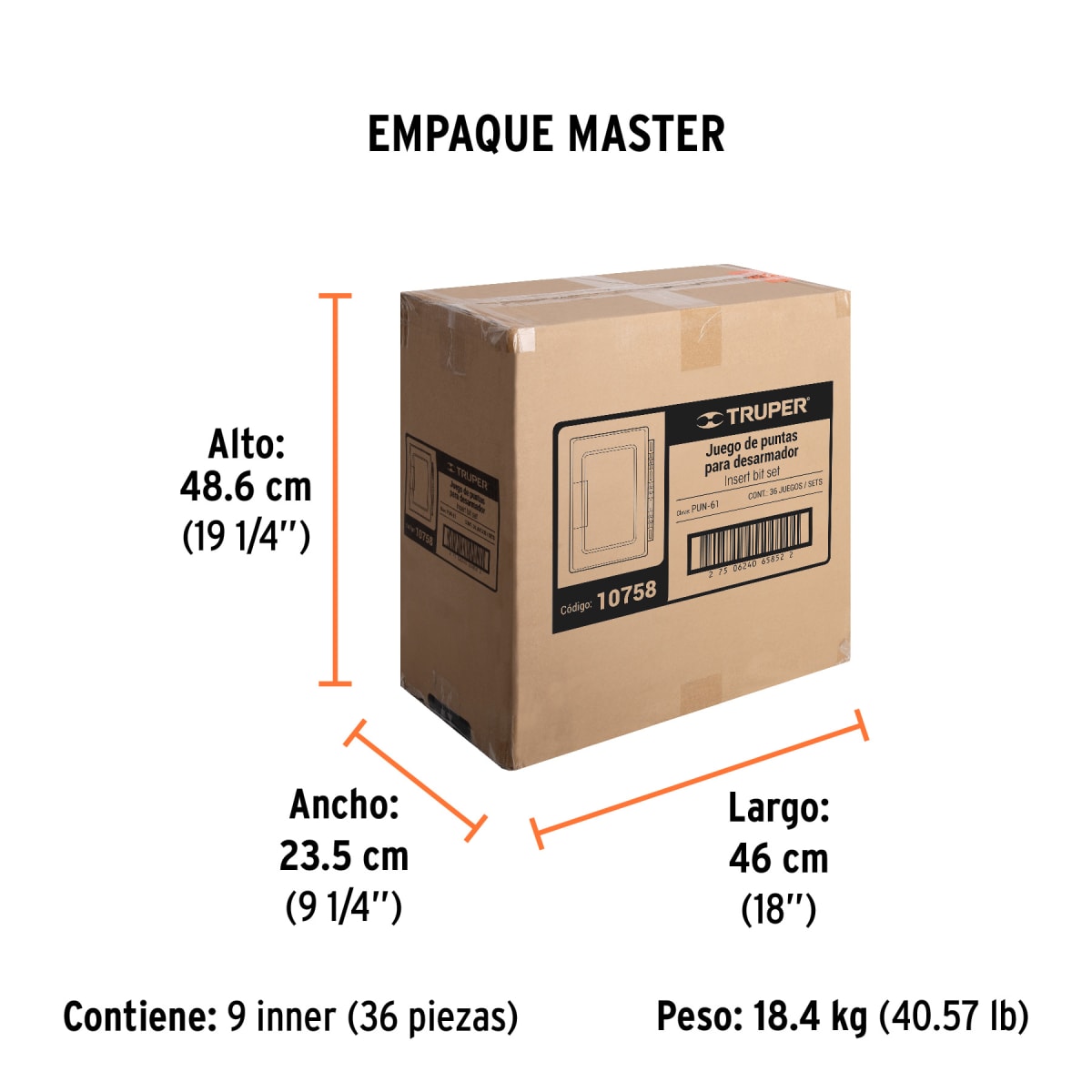 Juego De Bits y Adaptadores 61 Piezas Truper 107586