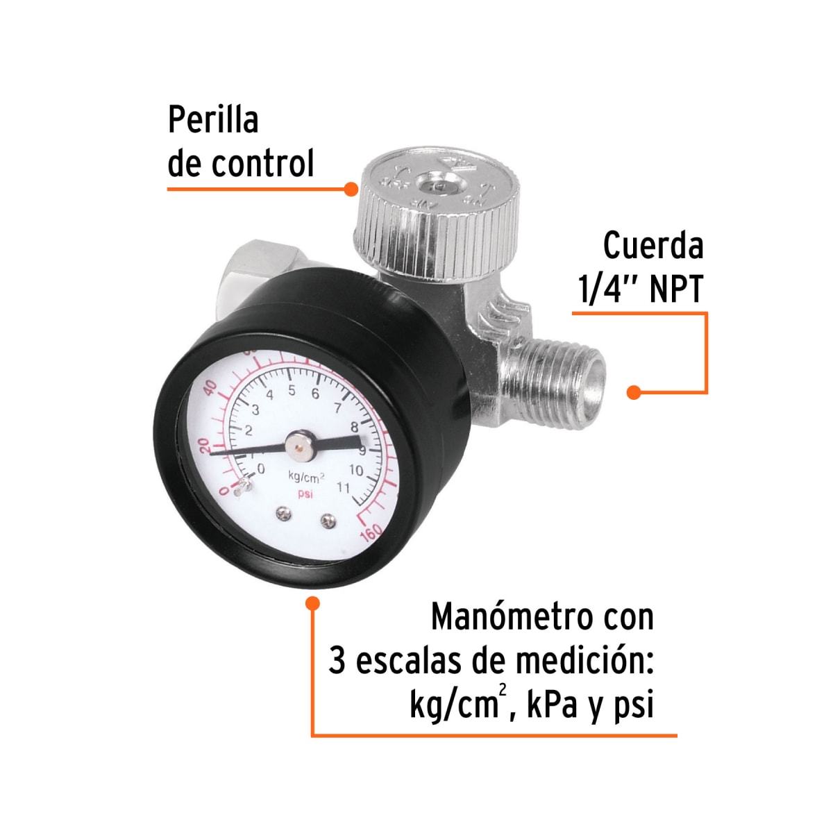 Regulador De Aire Con Manómetro 1/4