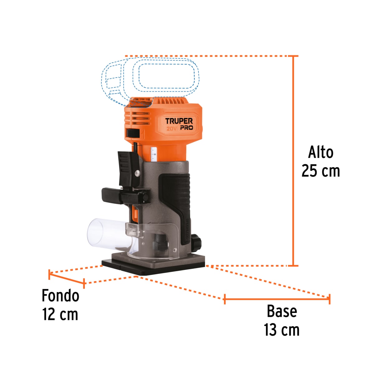 Ruteadora Fresadora 1/4 Inalámbrica 20Vol Sin Bat Truper 1032622