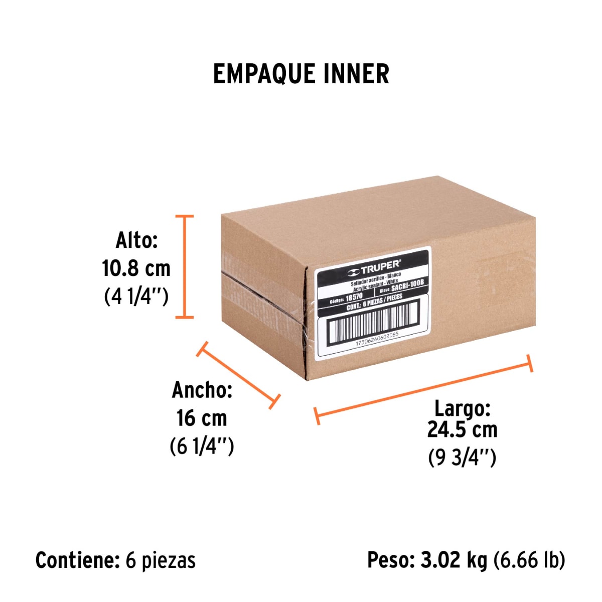 Silicona Acrílicas Blanca 280ml Truper185703