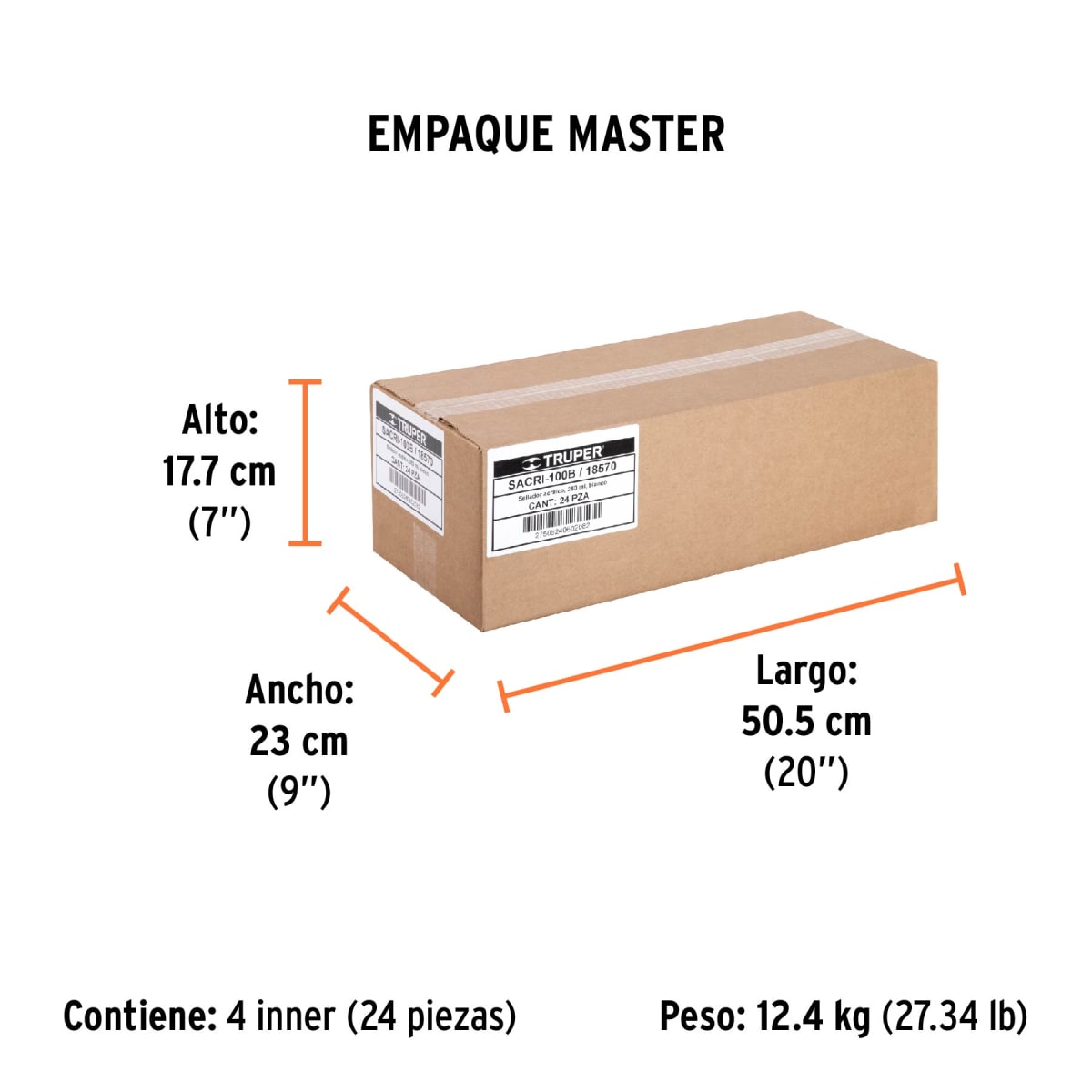 Silicona Acrílicas Blanca 280ml Truper185704