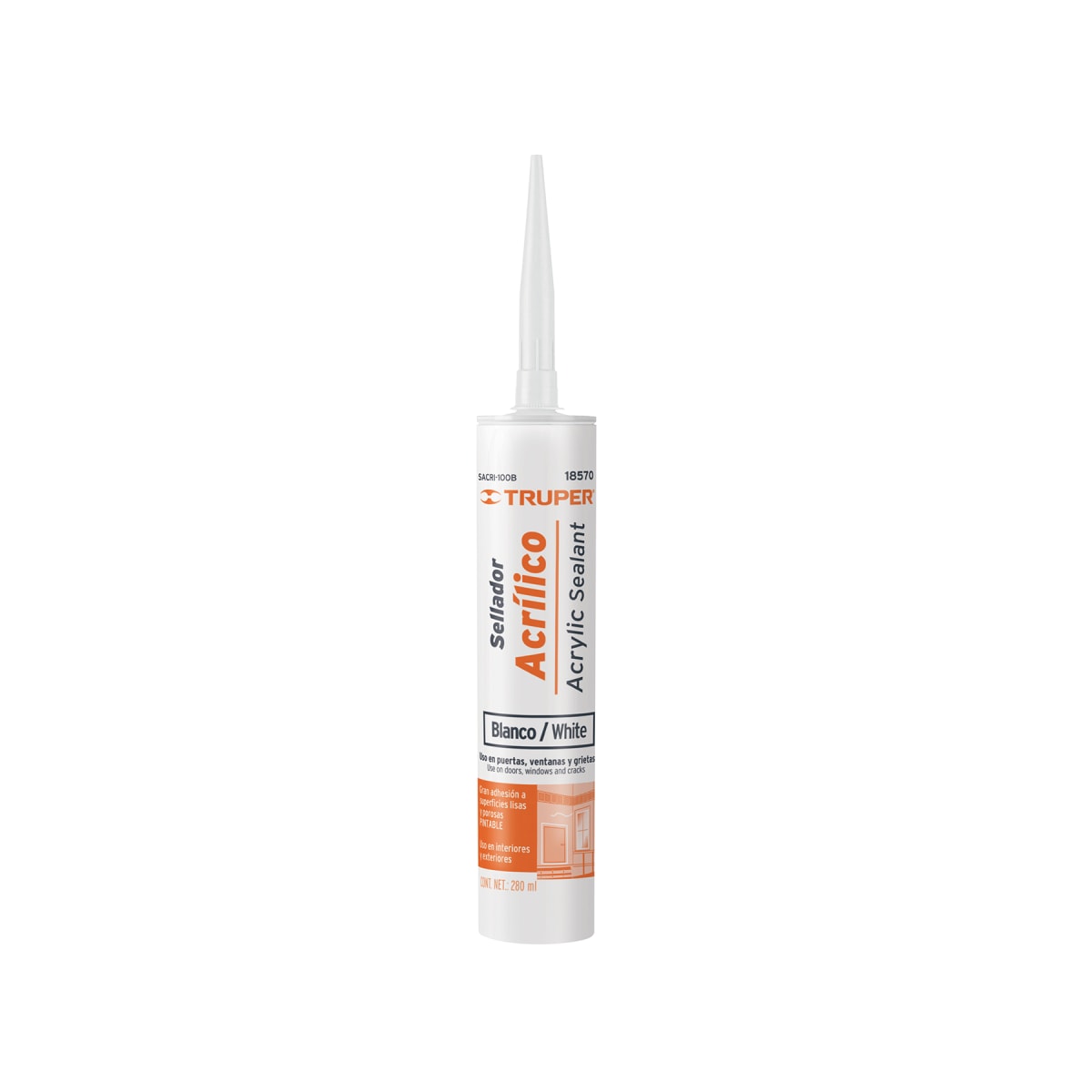 Silicona Acrílicas Blanca 280ml Truper18570 0