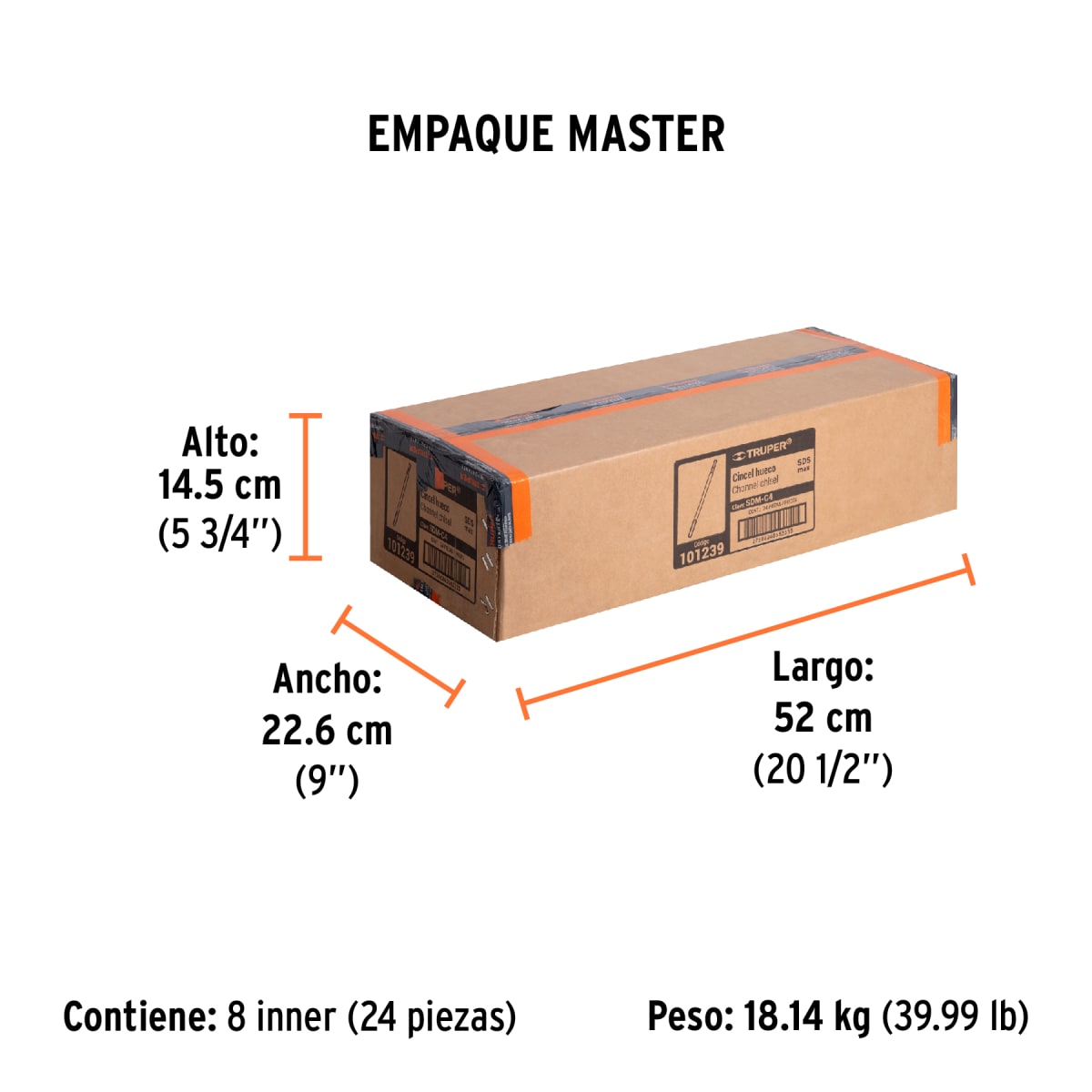 Cincel Hueco Para Acanalado SDS Max 7/8