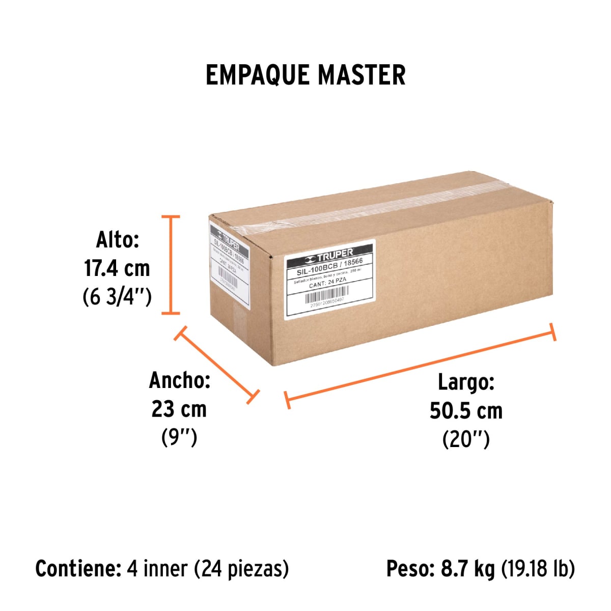 Silicona Blanca 280ml Antihongos Para Baños Truper 185664