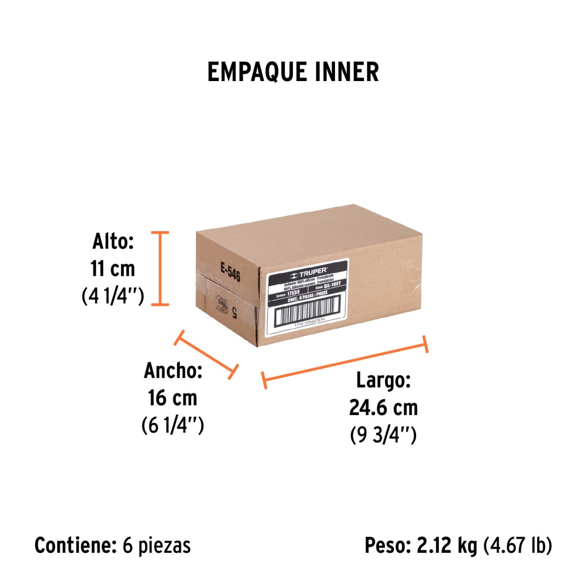 Silicona Transparente 280ml al 100% Uso general Truper 175593