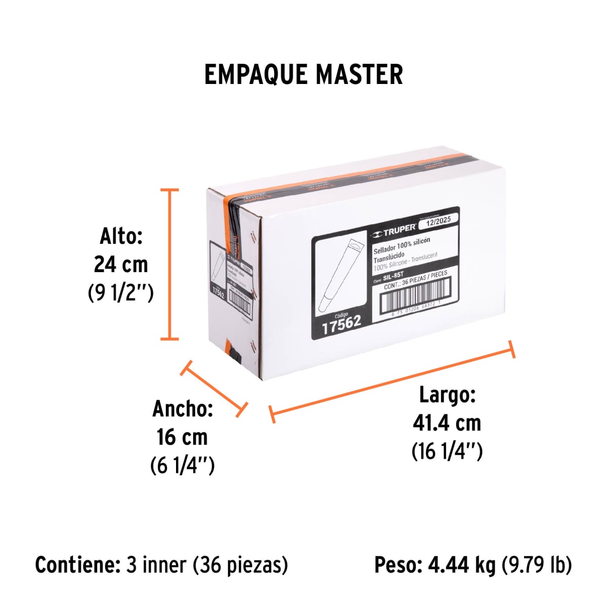 Silicona Transparente 85g al 100% Uso general Truper 175623