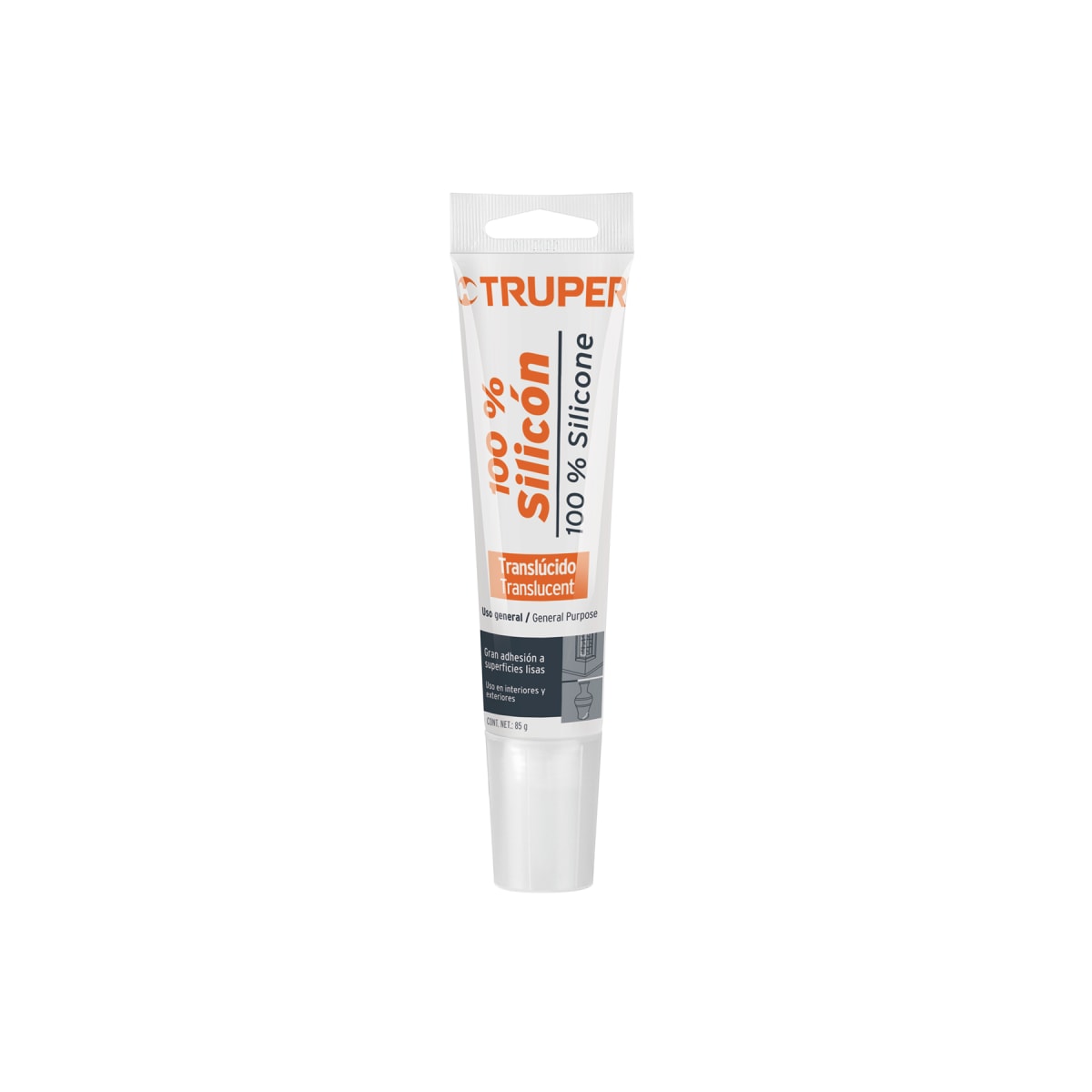 Silicona Transparente 85g al 100% Uso general Truper 17562 0