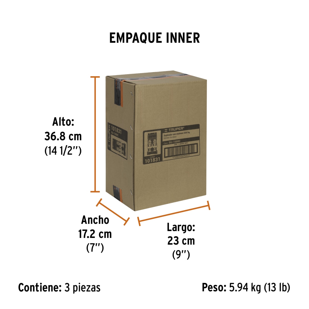 Juego De 2 Fajas Con Ratchet Carga Máx 1500 Kg Truper 1018316