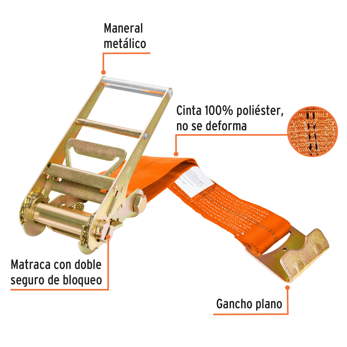 Sujetadores Con Ratchet, Carga pesada 7500 Kg4
