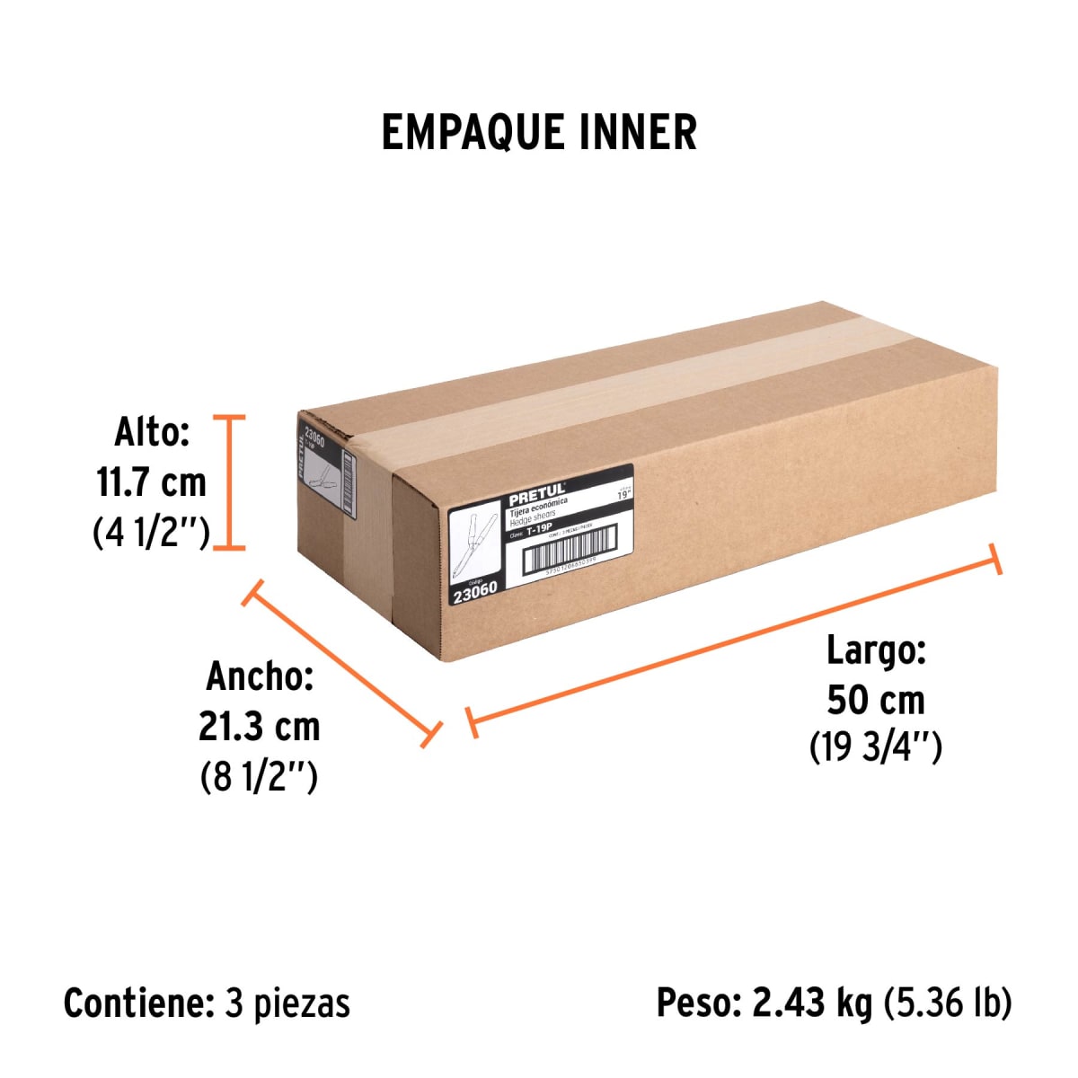 Tijera Para Poda 49 cm Mangos De Madera Pretul 230605