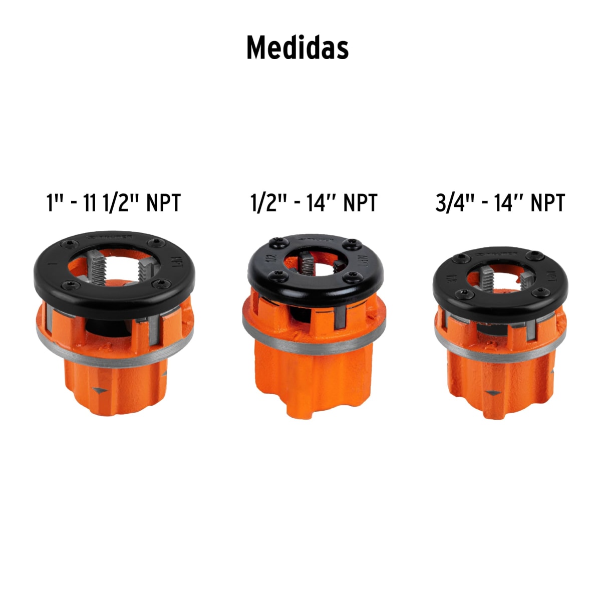 Juego De Tarrajas Para Tubo Conduit 4 Piezas Truper 130703