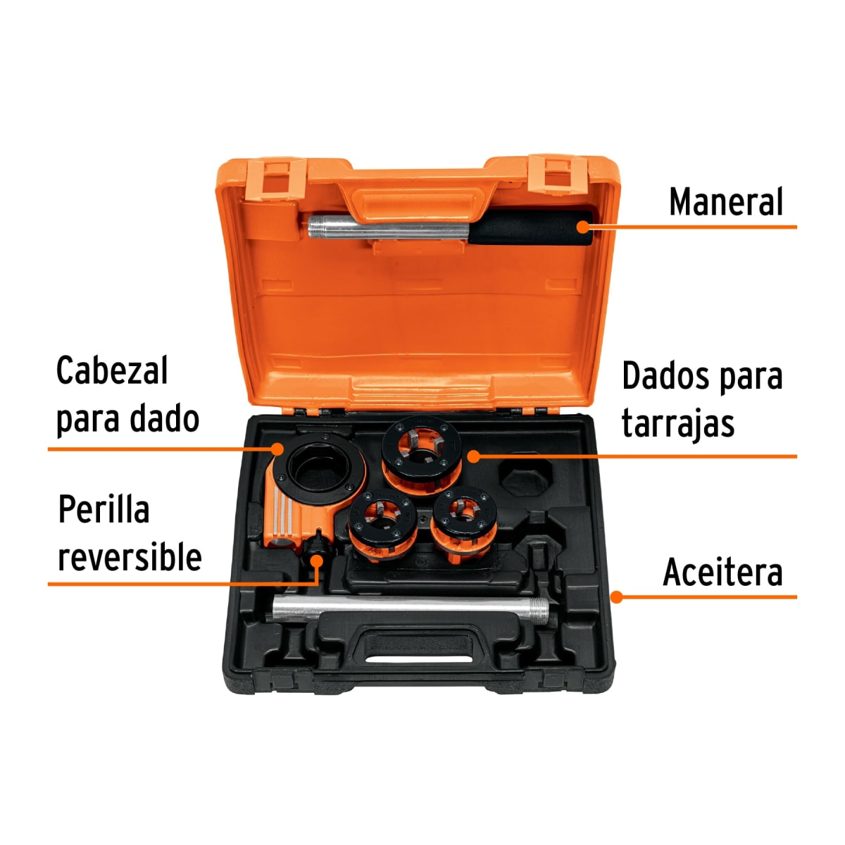 Juego De Tarrajas Para Tubo Conduit 4 Piezas Truper 130702