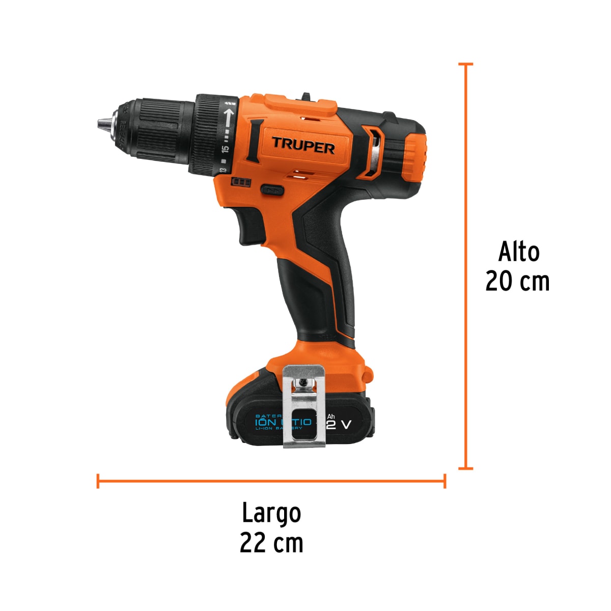 Taladro Inalámbrico Con Batería Ión Litio 12 V 3/8