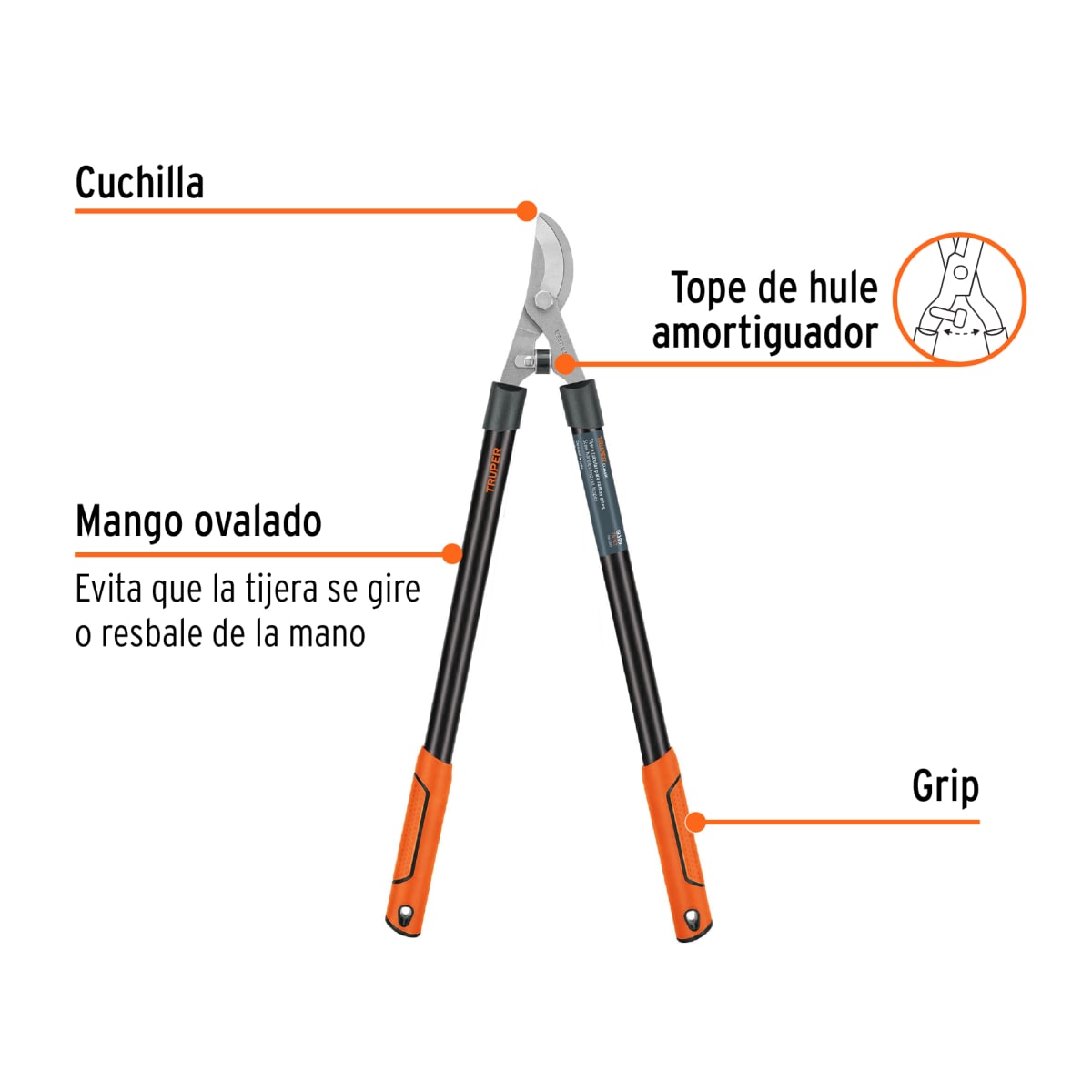 Tijera Para Ramas 70 Cm  Classic Mangos Tubulares Truper 183992