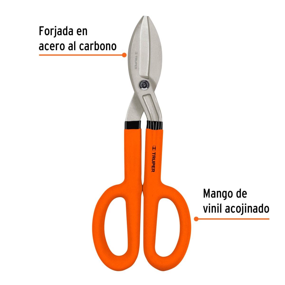 Tijera para hojalatero, mango vinil acojinado Truper 185022