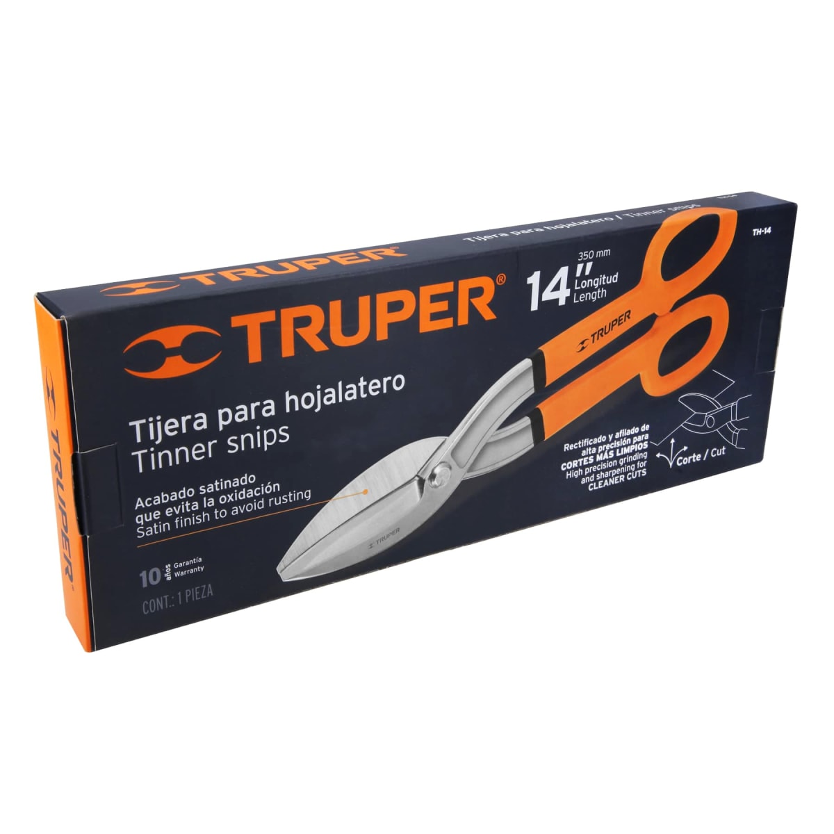 Tijera para hojalatero, mango vinil acojinado Truper 185034