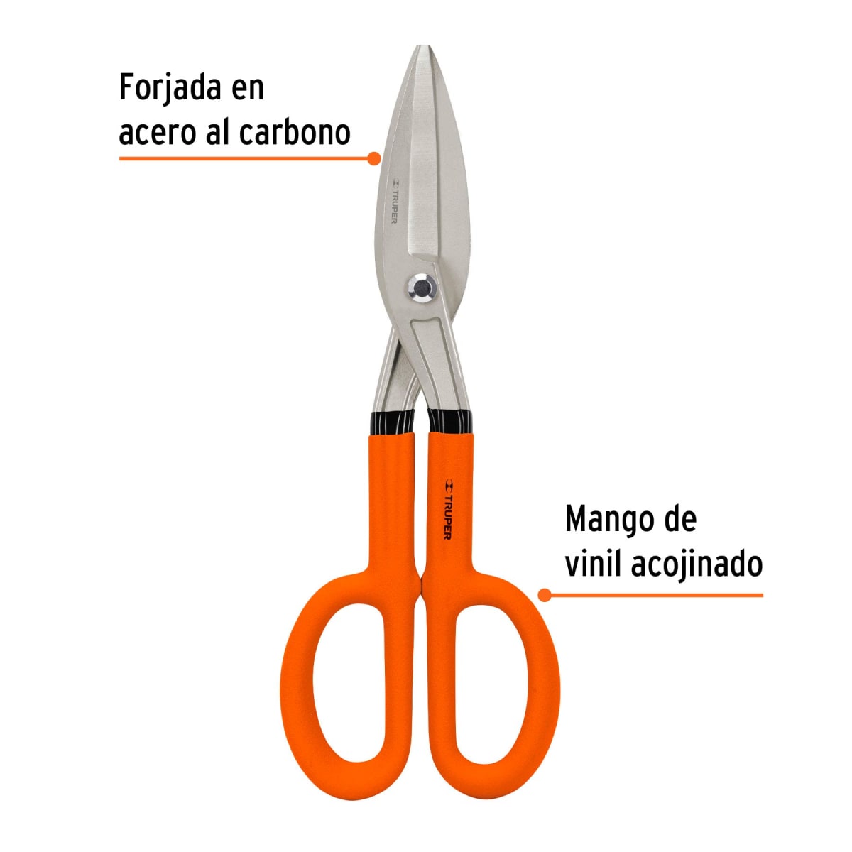 Tijera para hojalatero, mango vinil acojinado Truper 185032