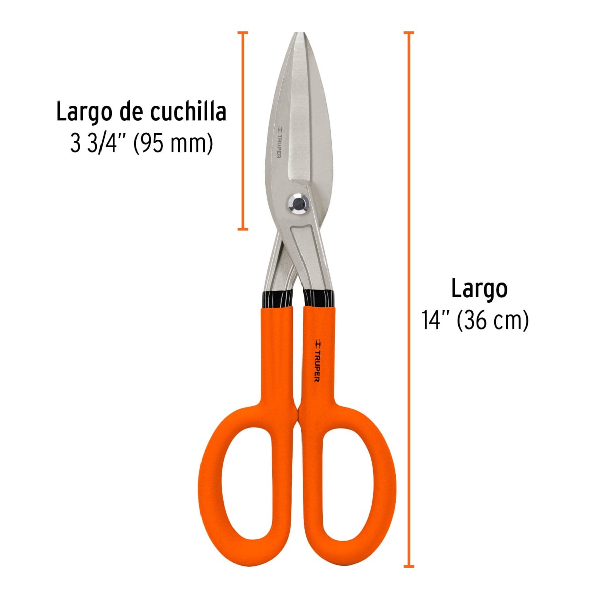 Tijera para hojalatero, mango vinil acojinado Truper 185033