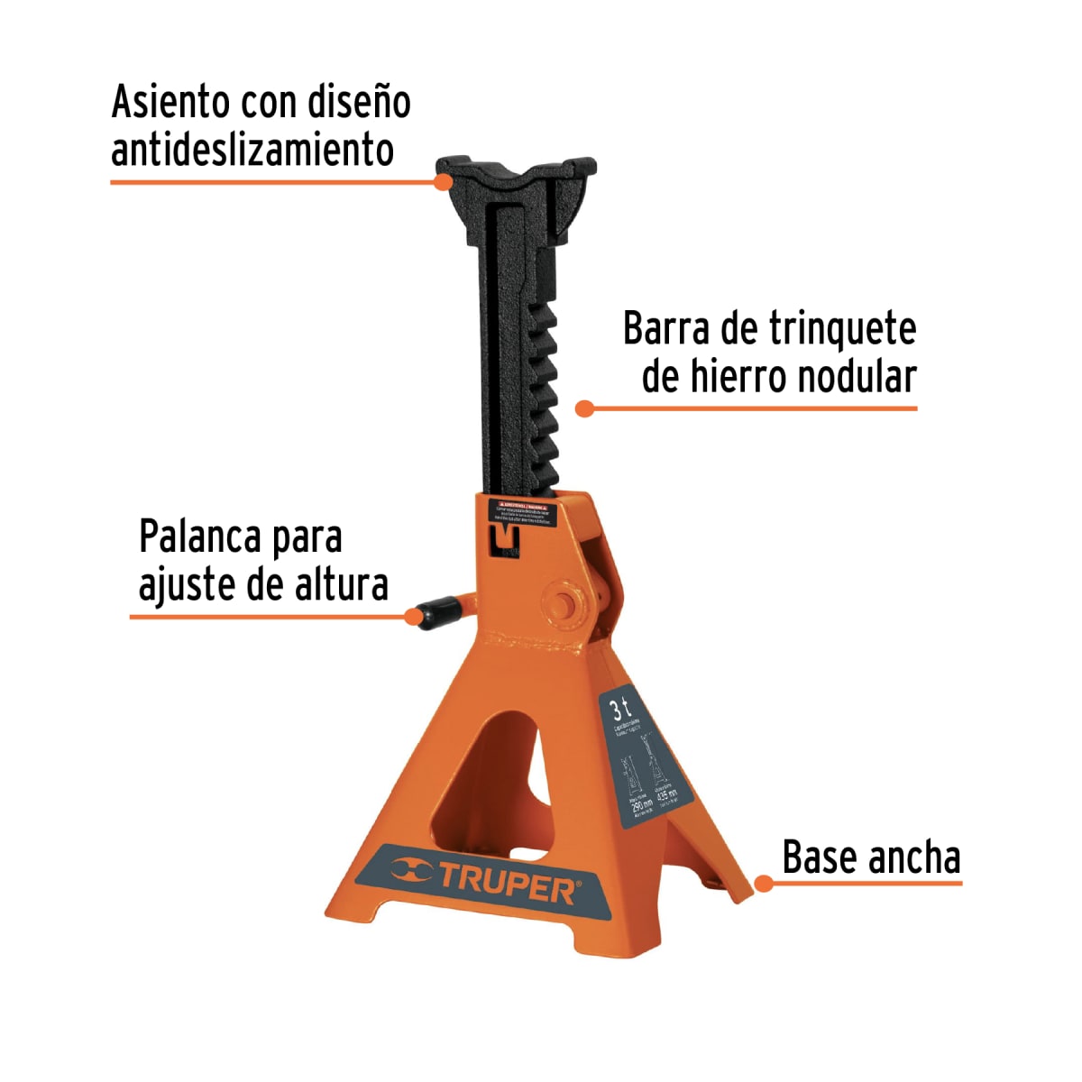 Caballete Para Auto 3 Toneladas 2 Piezas Truper 148432