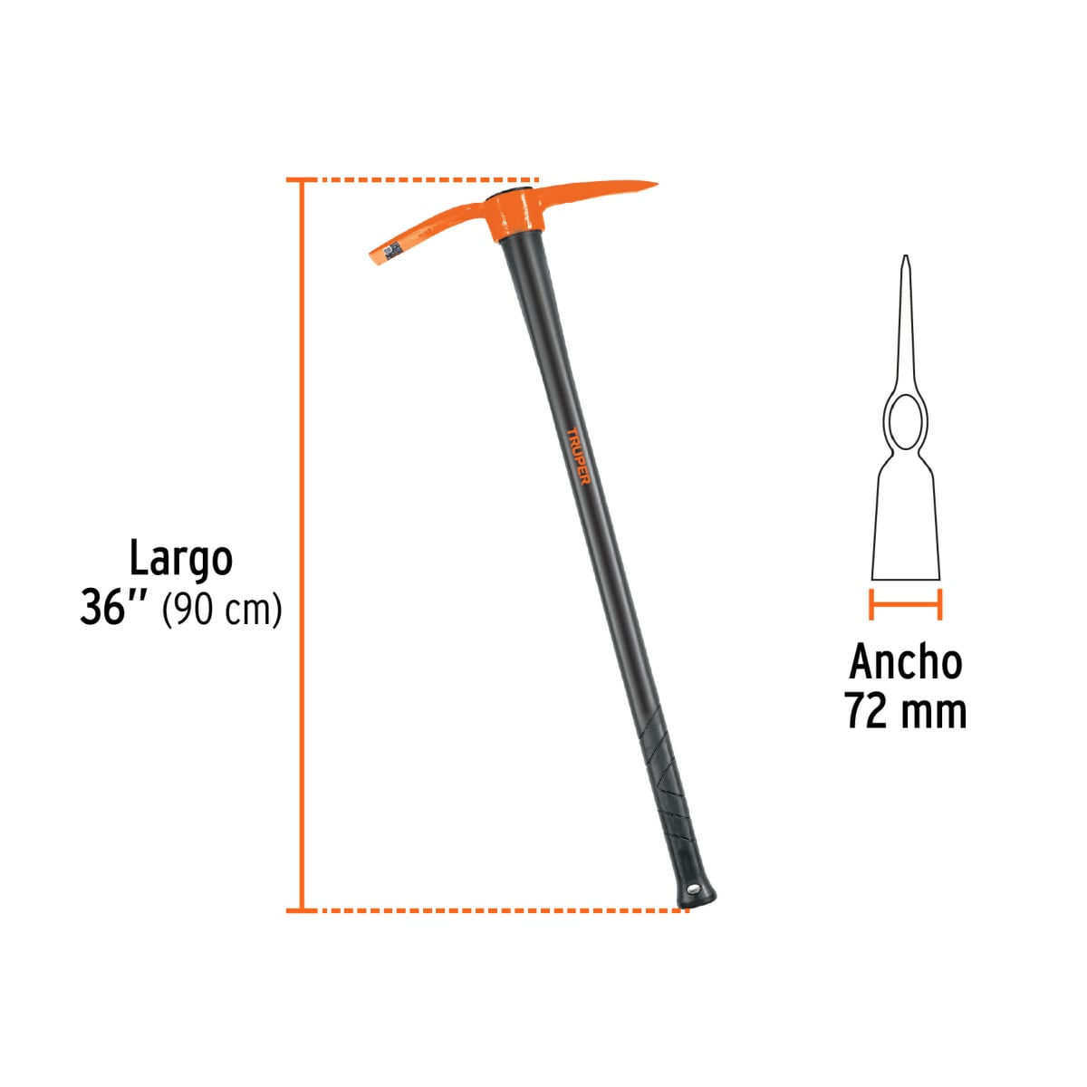 Tp-2.5M Zapapico 2.5 Lb Mango De Fibra de Vidrio 36