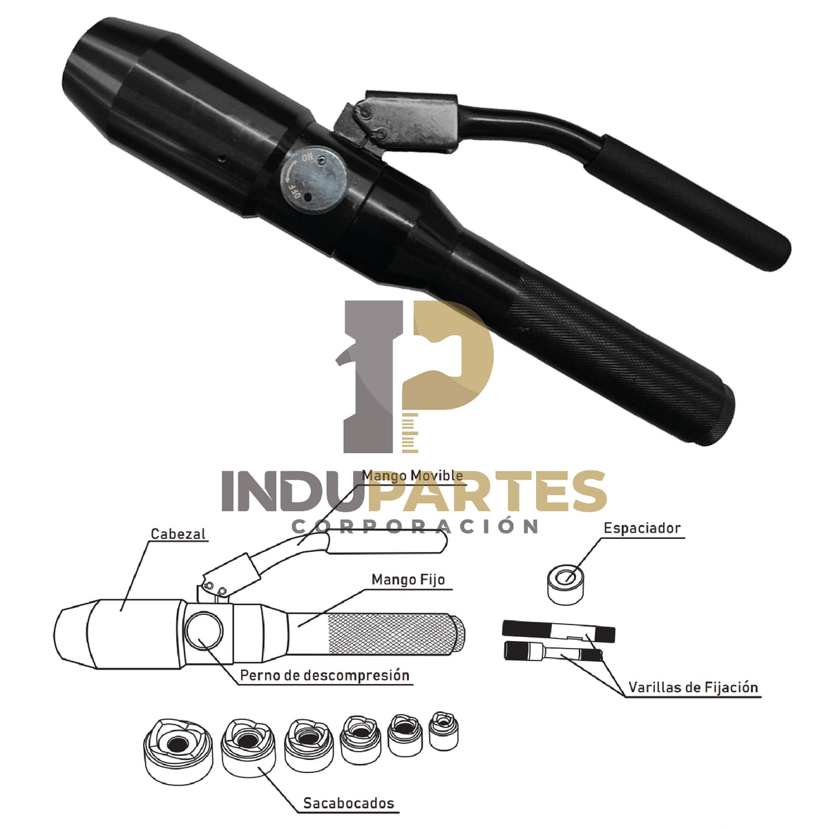 Sacabocado Hidráulico/Manual Para diámetro De Perforación 22.5mm - 61.5mm TP-8C2