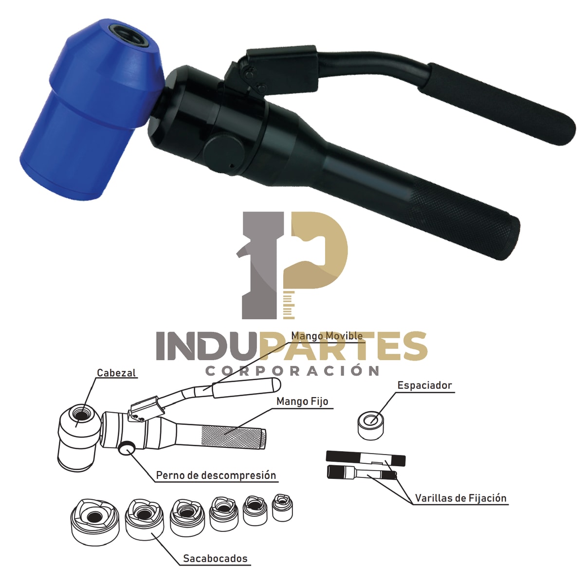 Sacabocado Hidráulico/Manual Para diámetro De Perforación 22.5mm - 61.5mm TPA-82