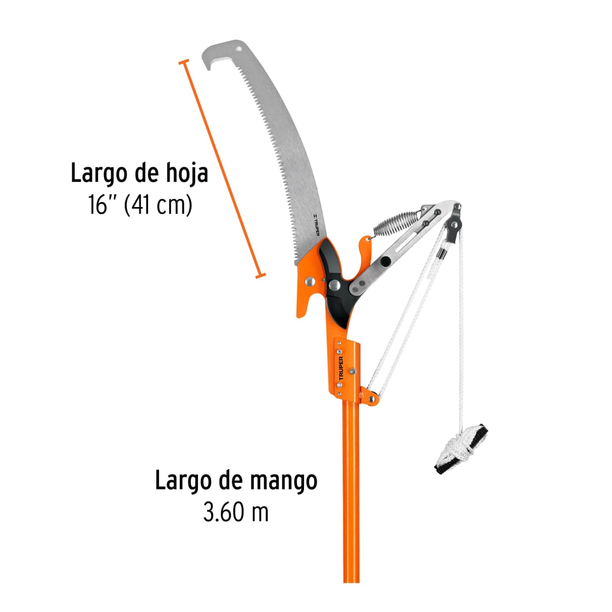 Cortador De Ramas Altas Mango Telescópico Fibra De Vidrio 18410 Truper3