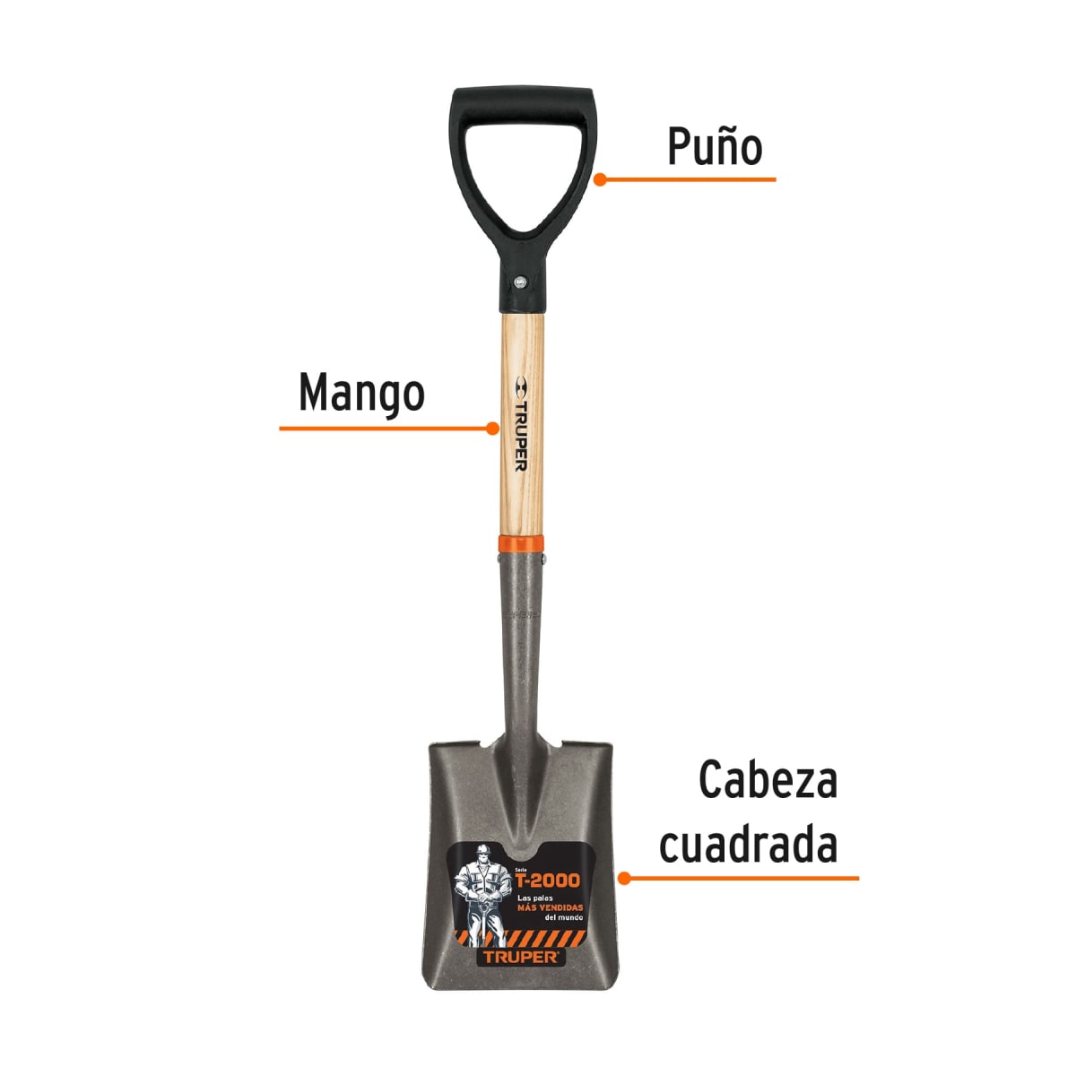 Pala Cajuelera Cuadrada T-2000 Truper 171942