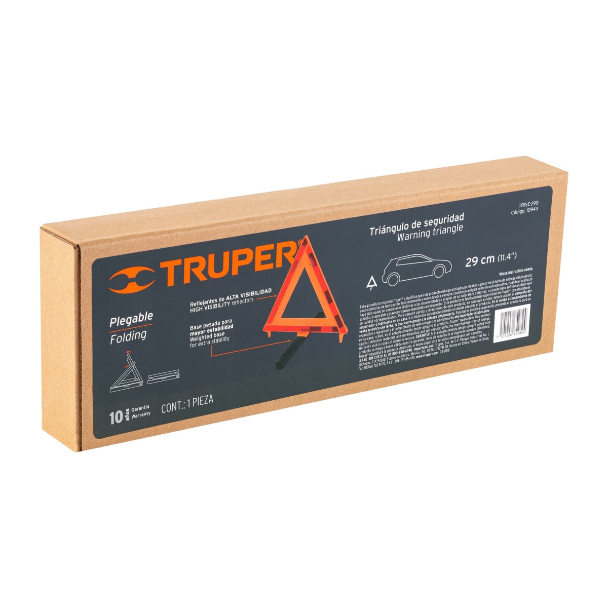 Triangulo De Seguridad 29 cm Plegable Truper 109437